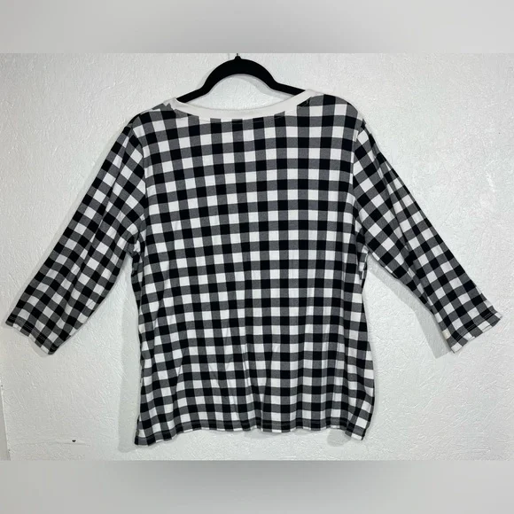 Bundle of 3 Plaid Kim Rogers Lee Rider Tops Long Sleeve 3/4 Sleeve Size Lg - Picture 15 of 15